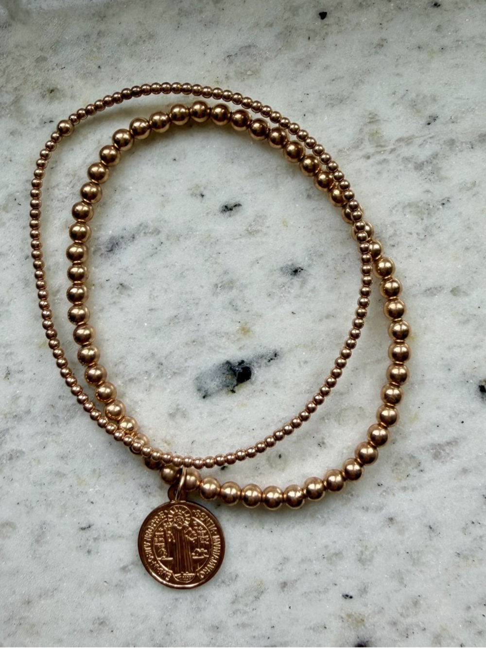 2 EUC Authentic eNewton Gold Beaded Bracelets